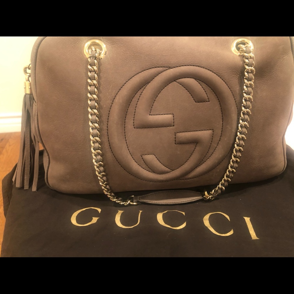 Gucci Soho Nubuck leather bag with gold hardware